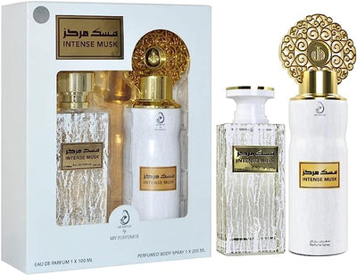 ARABIYAT INTENSE MUSK Perfume Gift Set for Unisex, 100ml Eau de Parfum and 200ml Perfume Spray