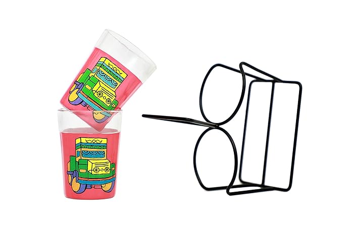 Truck Themed Cutting Chai / Tea Tapri Glasses [set of 2, 4 & 6 glasses]