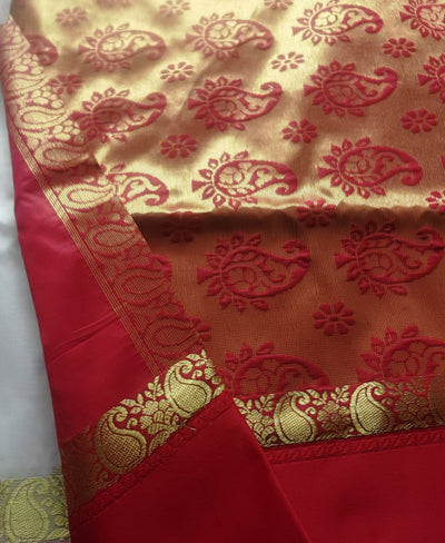 Bengali Lal Paar | Lal Paat | Garad Woven Tussur Silk | Art Silk Saree | Praagneek