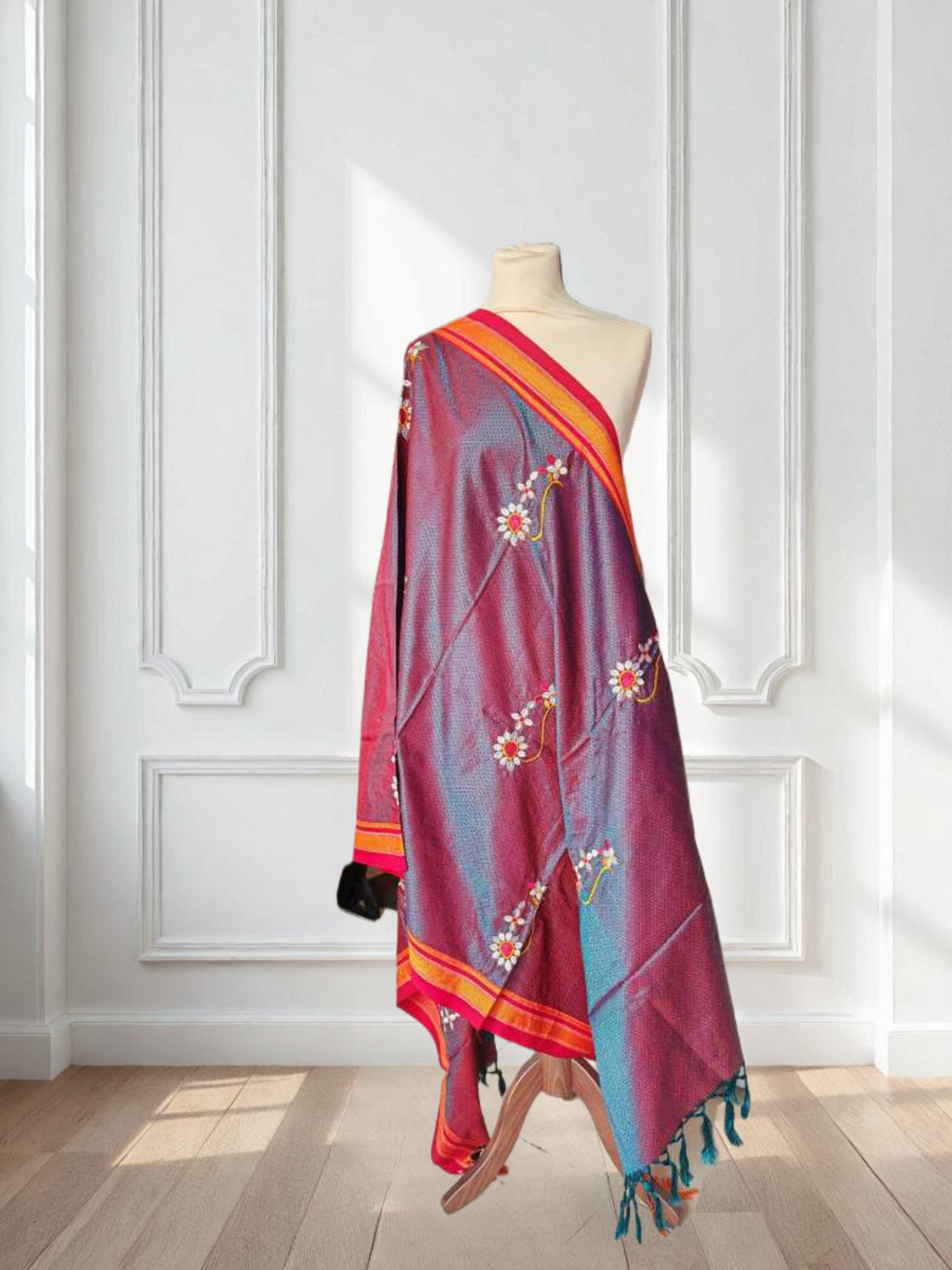 Resham Khun Dupatta with Nath Embroidery work
