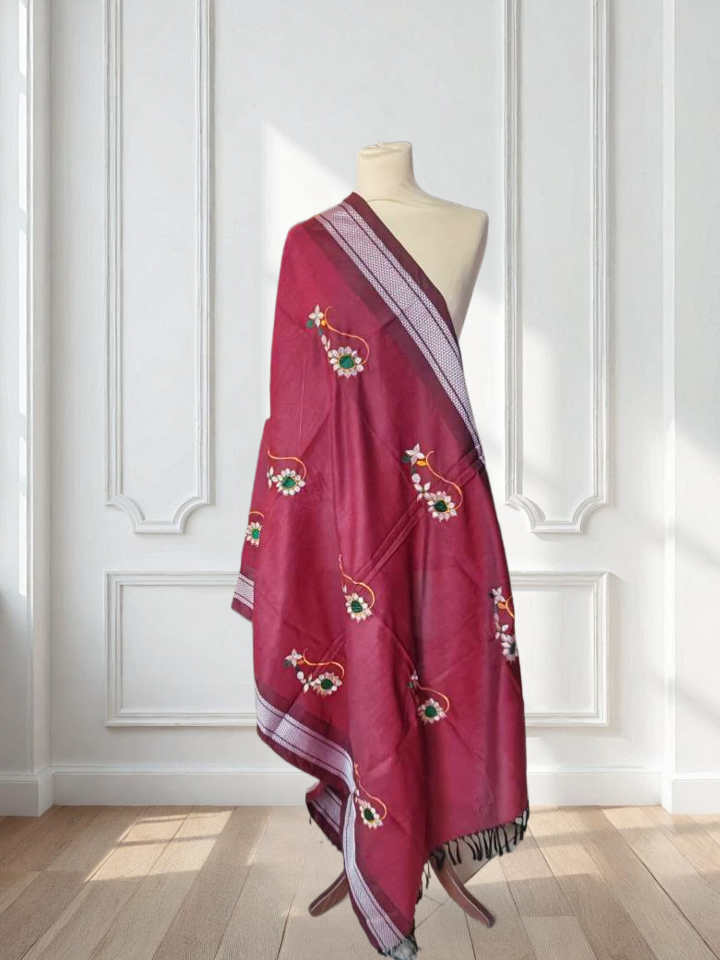Resham Khun Dupatta with Nath Embroidery work