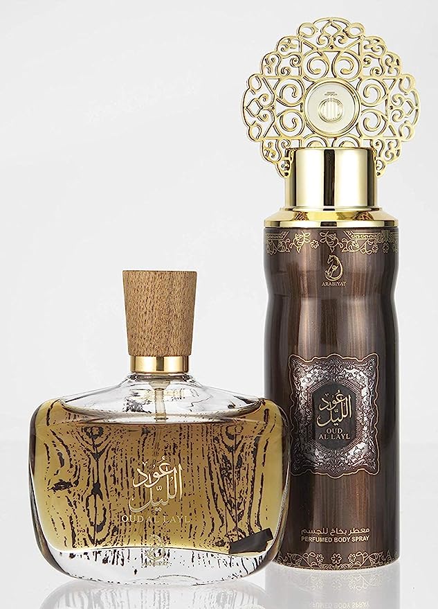 ARABIYAT OUD AL LAYL Perfume Gift Set for Men & Women, 100ml Eau de Parfum and 200ml Perfume Spray