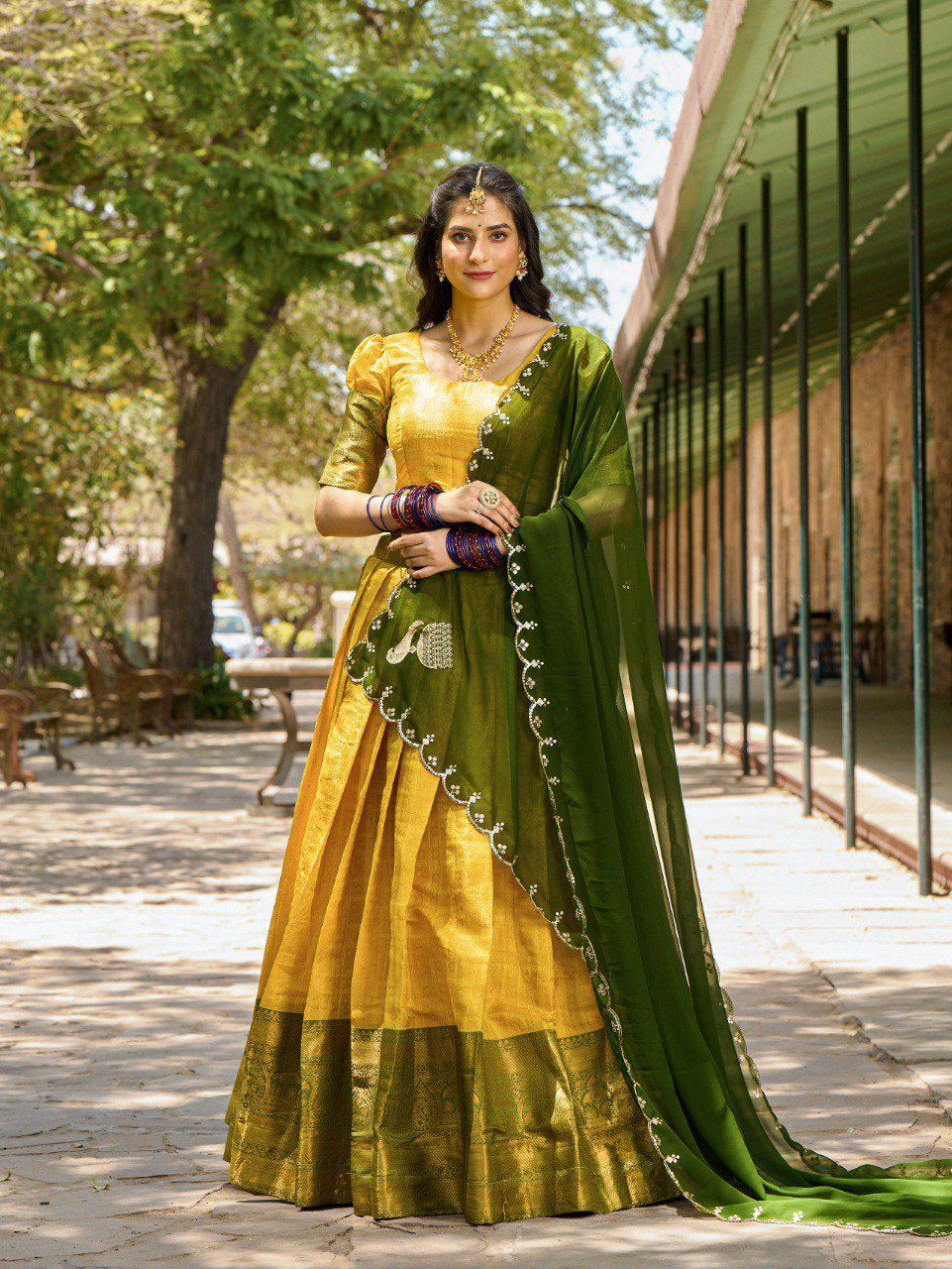 Lahenga Choli - Kanjivaram (Semi - Stitched)