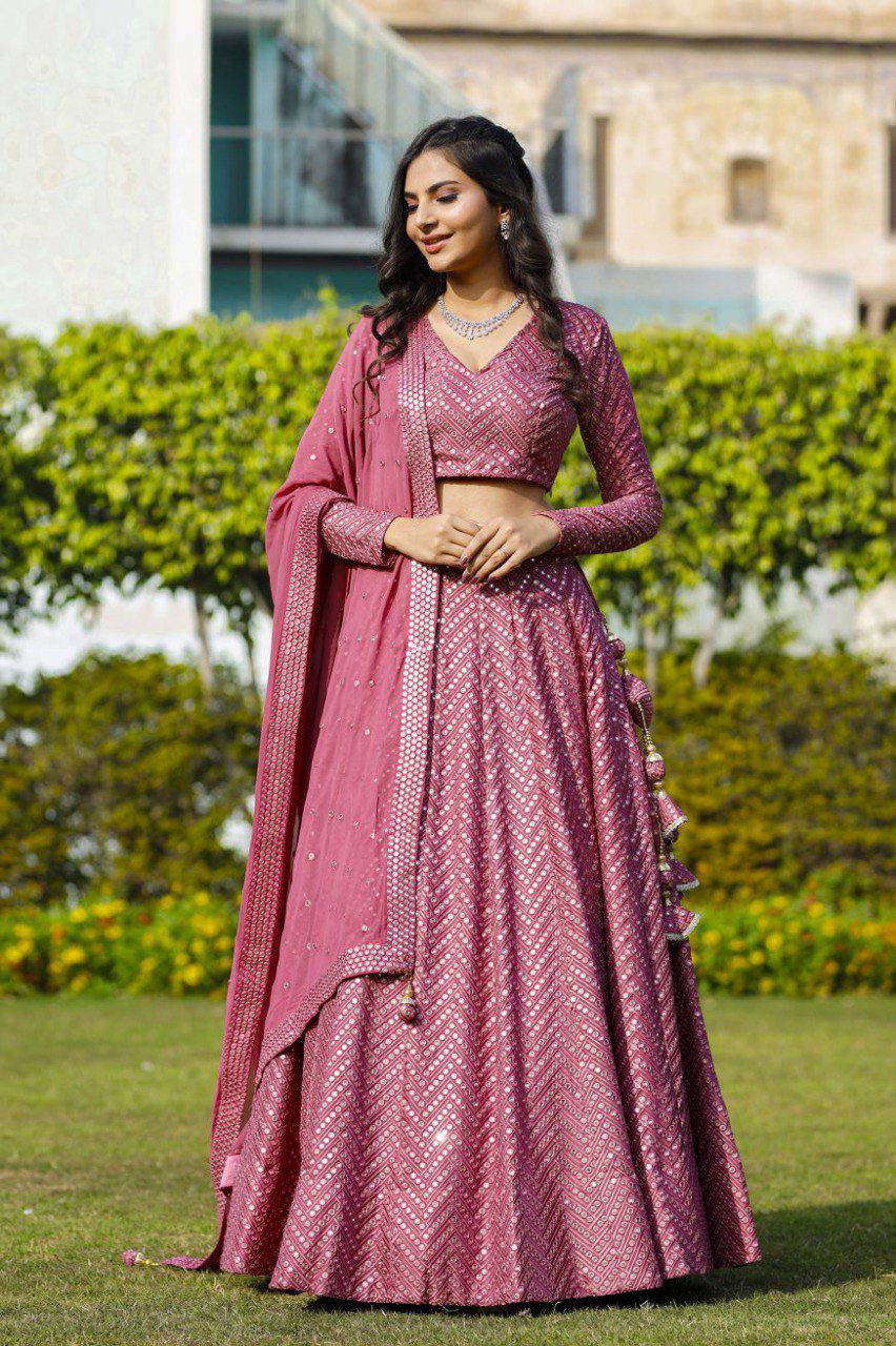 Lahenga Choli - Faux Georgette (Semi - Stitched)