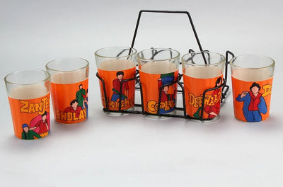 Big B theme Cutting Chai Tapri Tea glasses (set of 6)