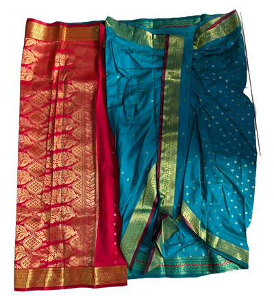 Marathi Stitched Nauvari Saree Peshwai Pattern -  Size 50