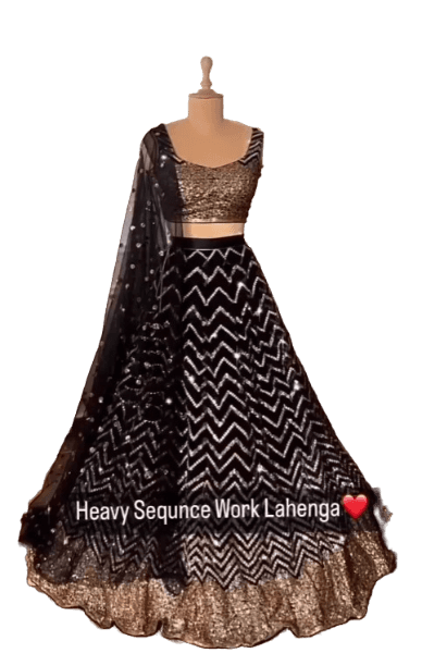 Heavy Sequence Lahenga Choli - Semi Stitched