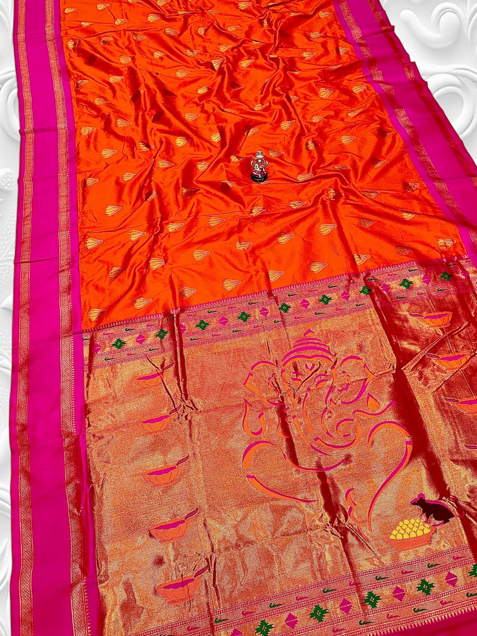 Modak Ganesh Paithani Saree
