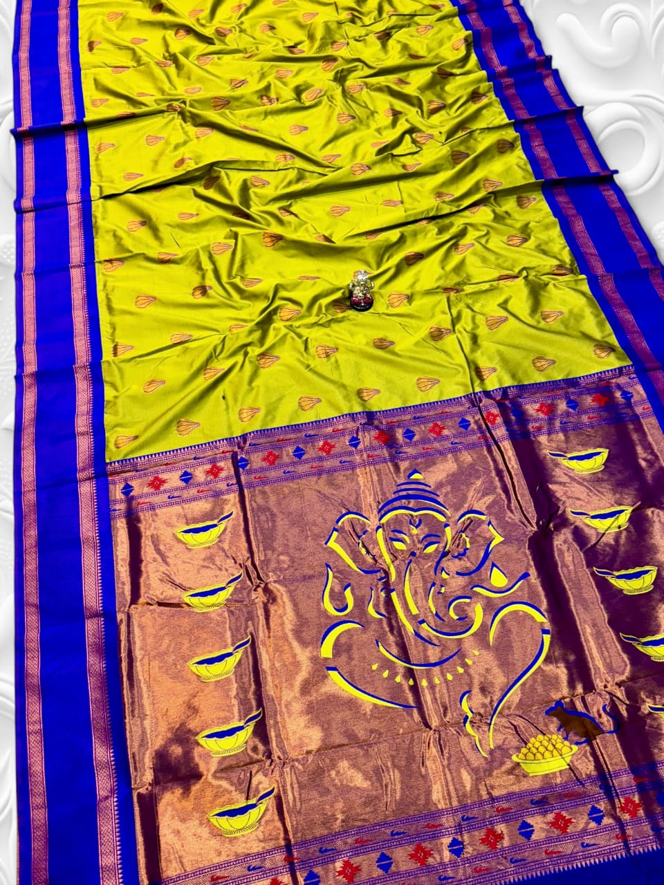 Modak Ganesh Paithani Saree