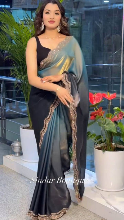 Readytowear saree - Pure Space Silk