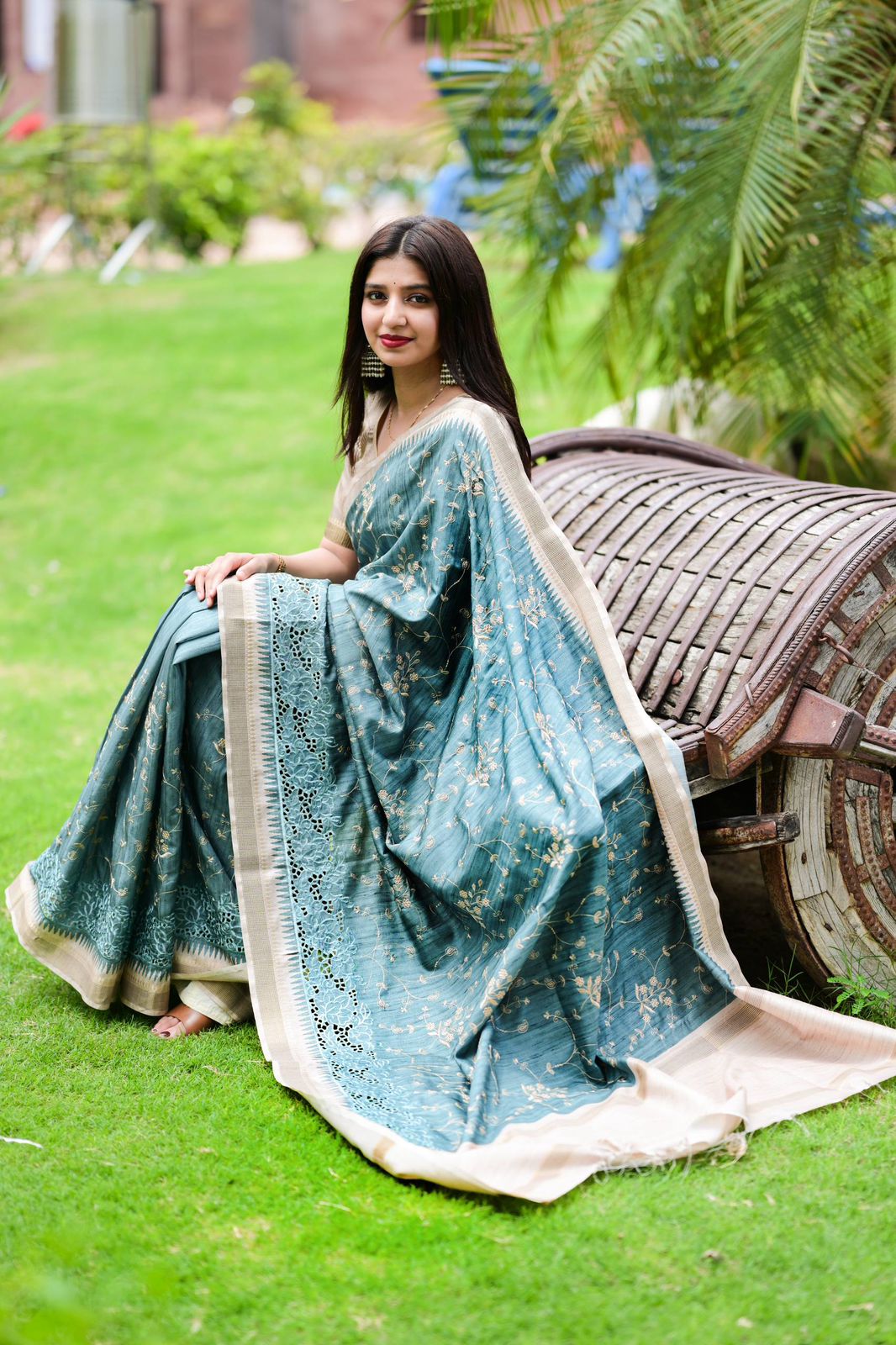 Readytowear saree -  Tussar Cotton