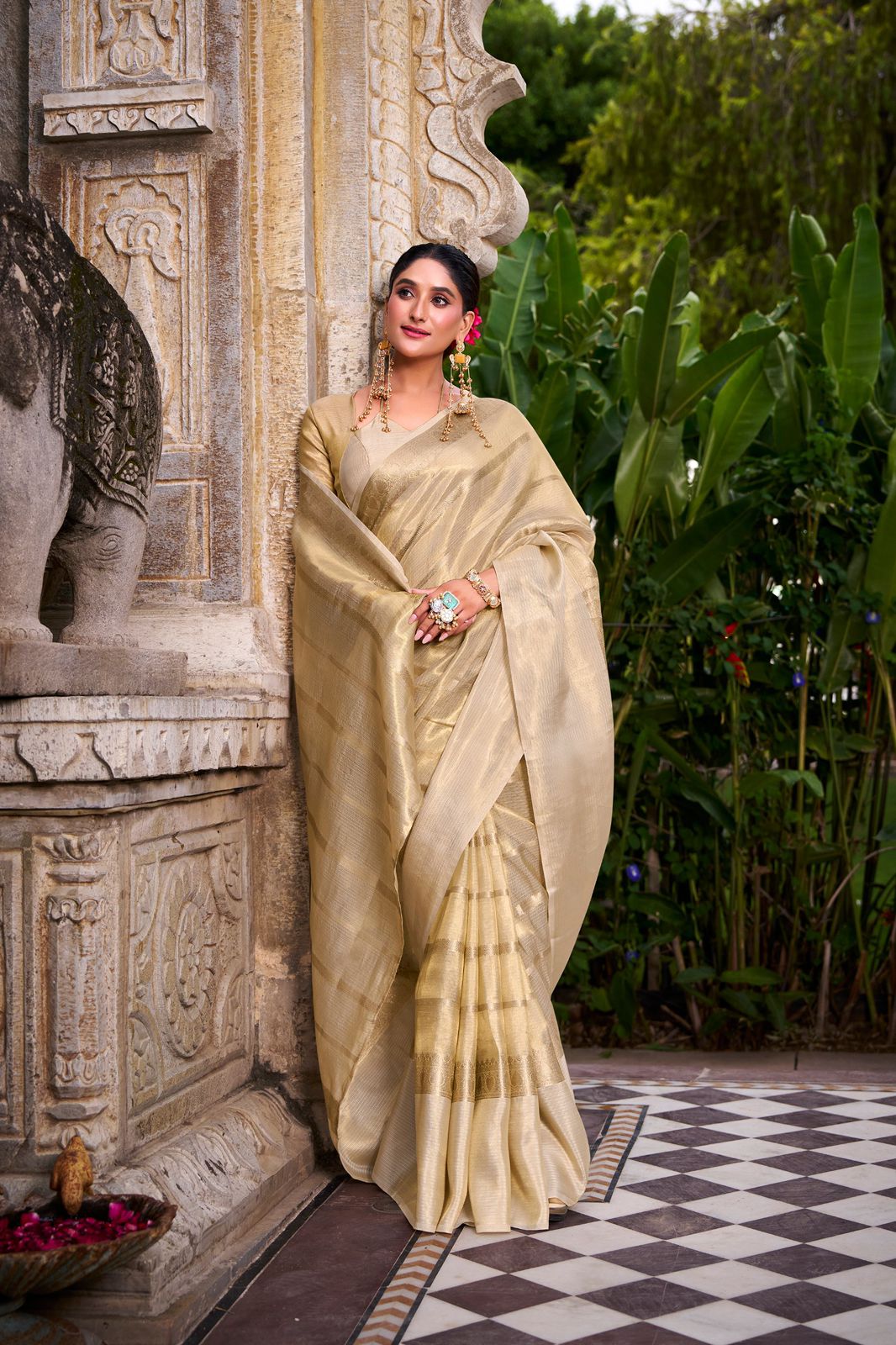Readytowear saree -  Gold Tissue
