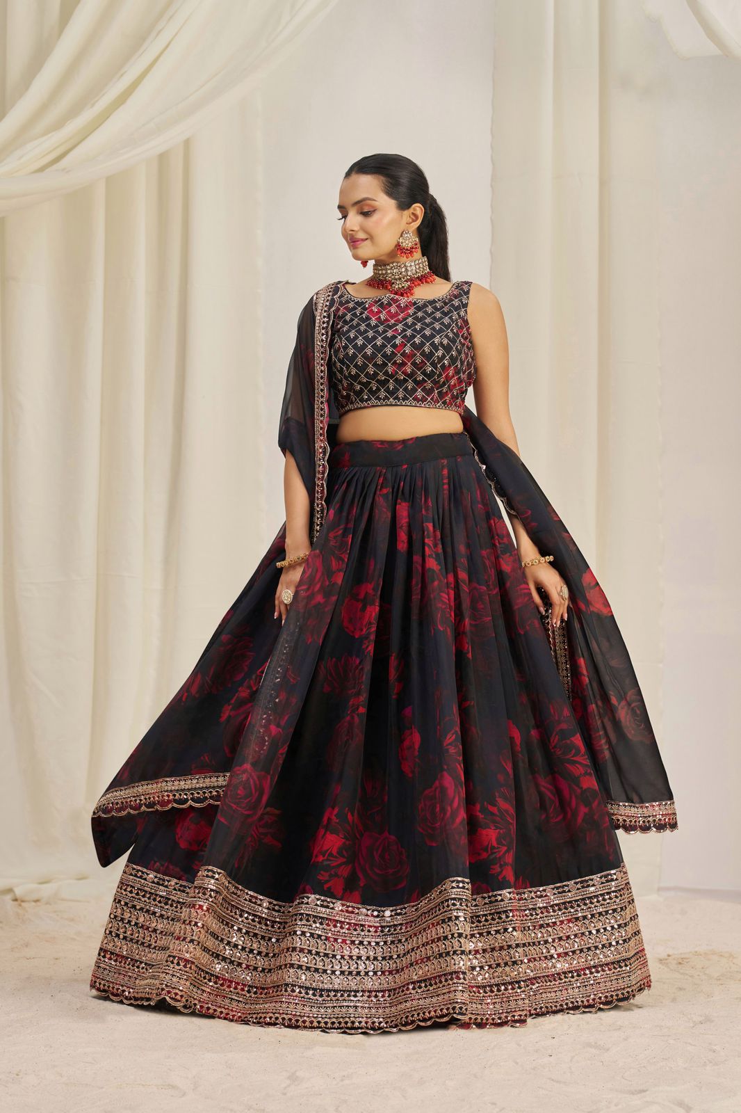 Lahenga Choli - Organza (Semi-stitched)