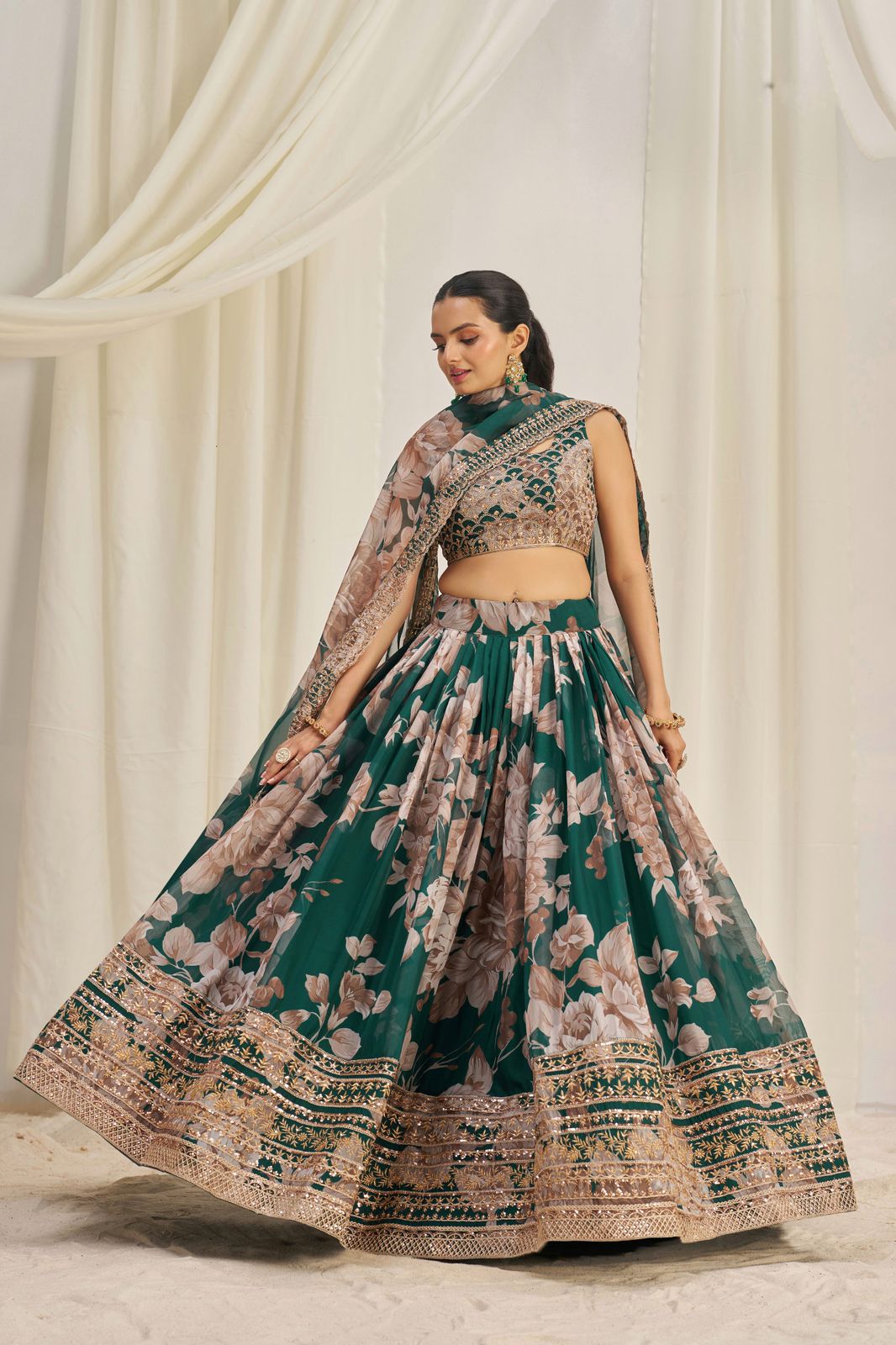 Lahenga Choli - Organza (Semi-stitched)