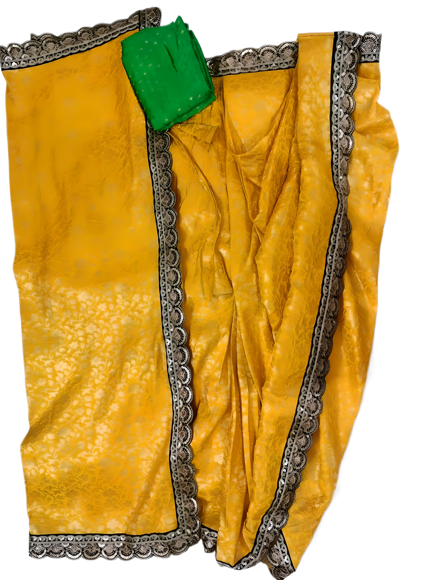 Marathi Stitched BANARASI Nauvari Saree Peshwai - Yellow Color