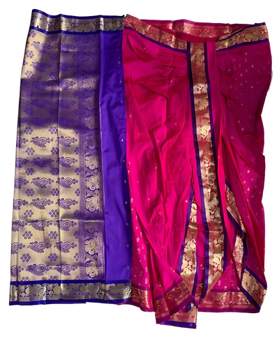 Marathi Stitched Nauvari Saree Peshwai Pattern -  Size 50