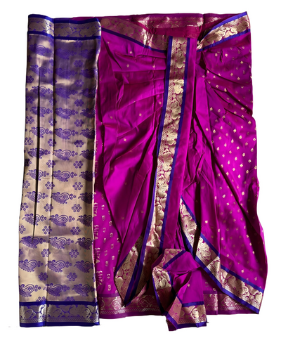 Marathi Stitched Nauvari Saree Peshwai Pattern -  Size 50