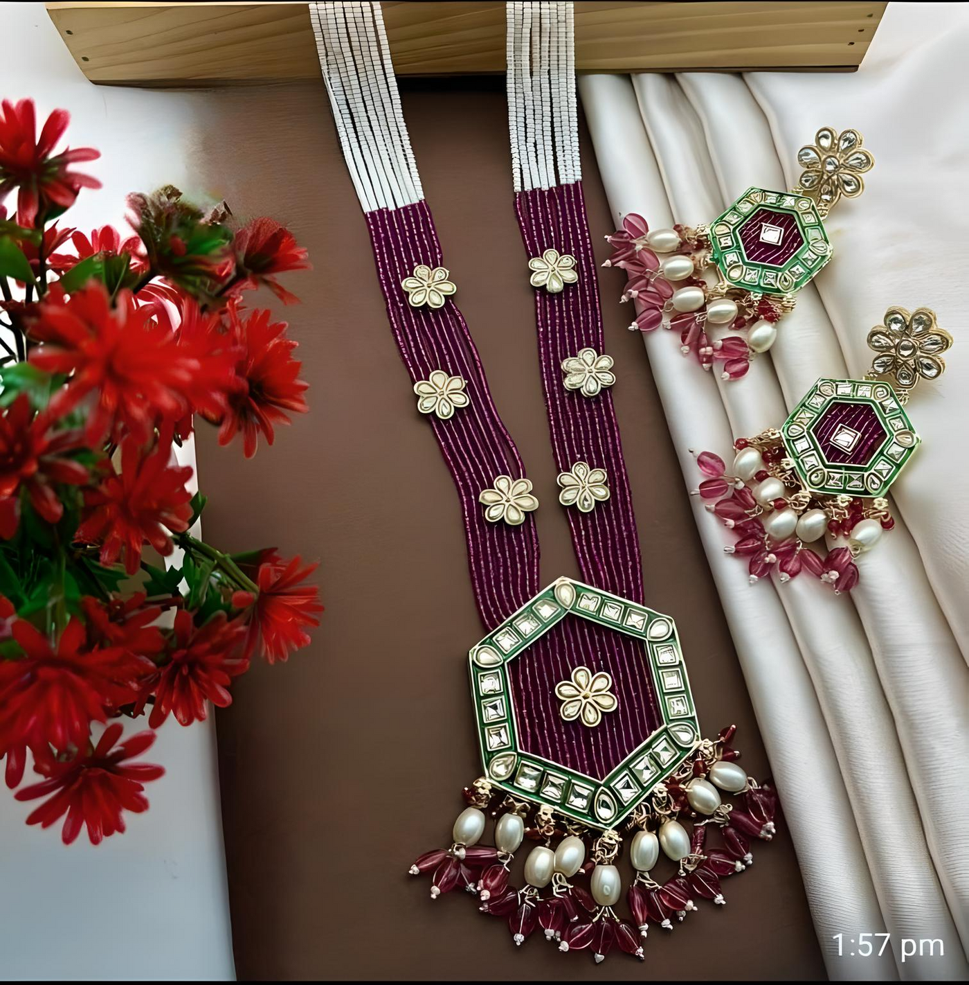 AD Kundan long necklace