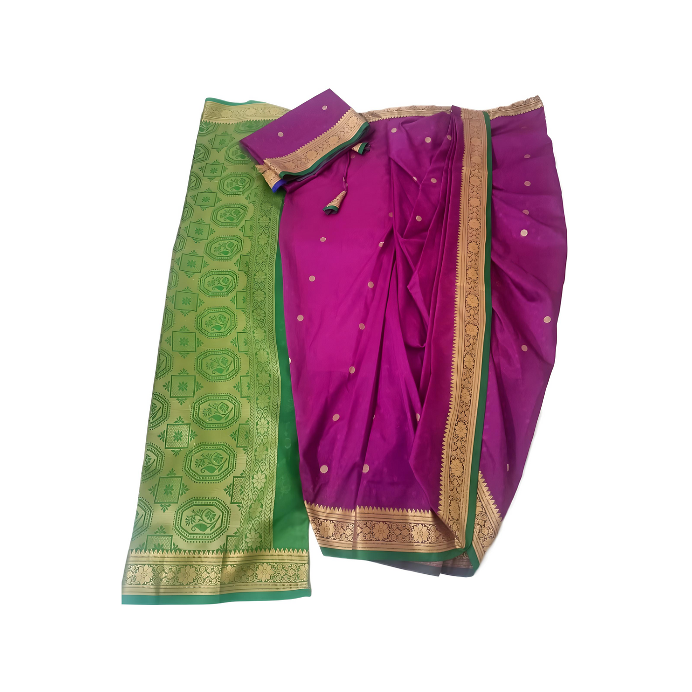 Marathi Stitched Nauvari Saree Peshwai Pattern - Hip 50