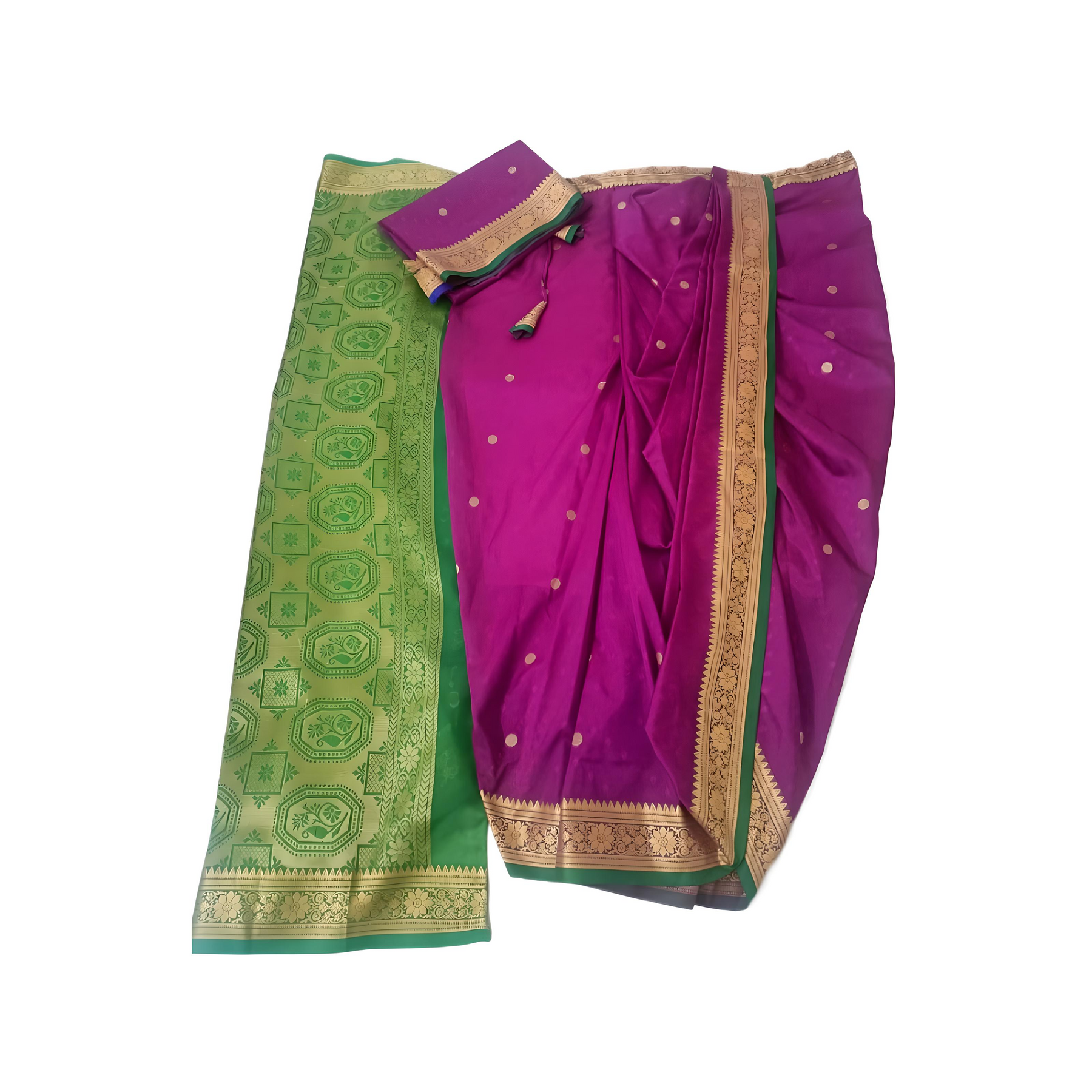 Marathi Pattern Marathi Stitched Nauvari Saree Peshwai Pattern - Hip 50 – PRAAGNEEK