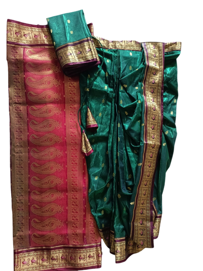 Stitched Nauvari saree - Rajalaxmi style