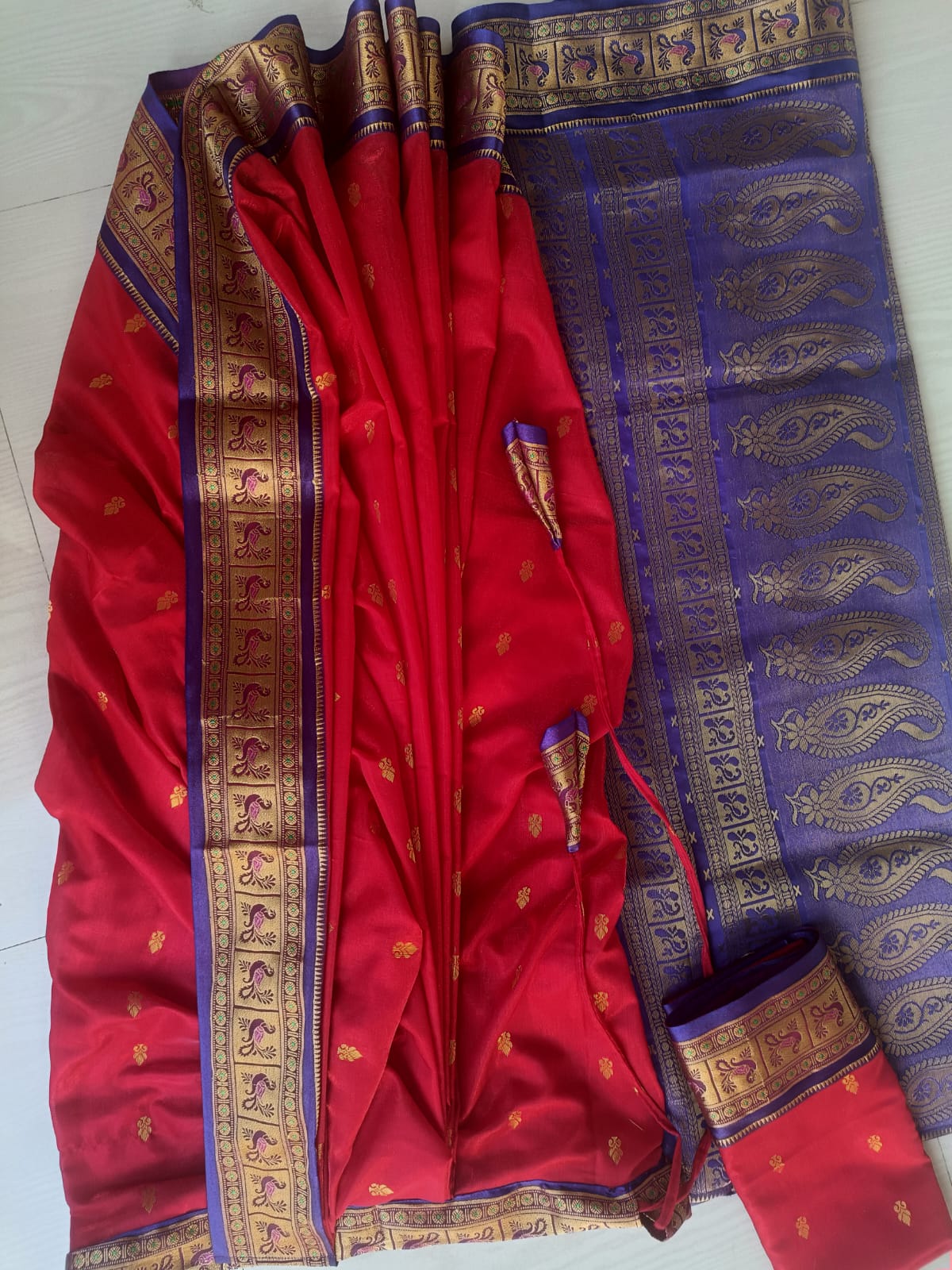 Stitched Marathi Nauvari saree - Peshwai style