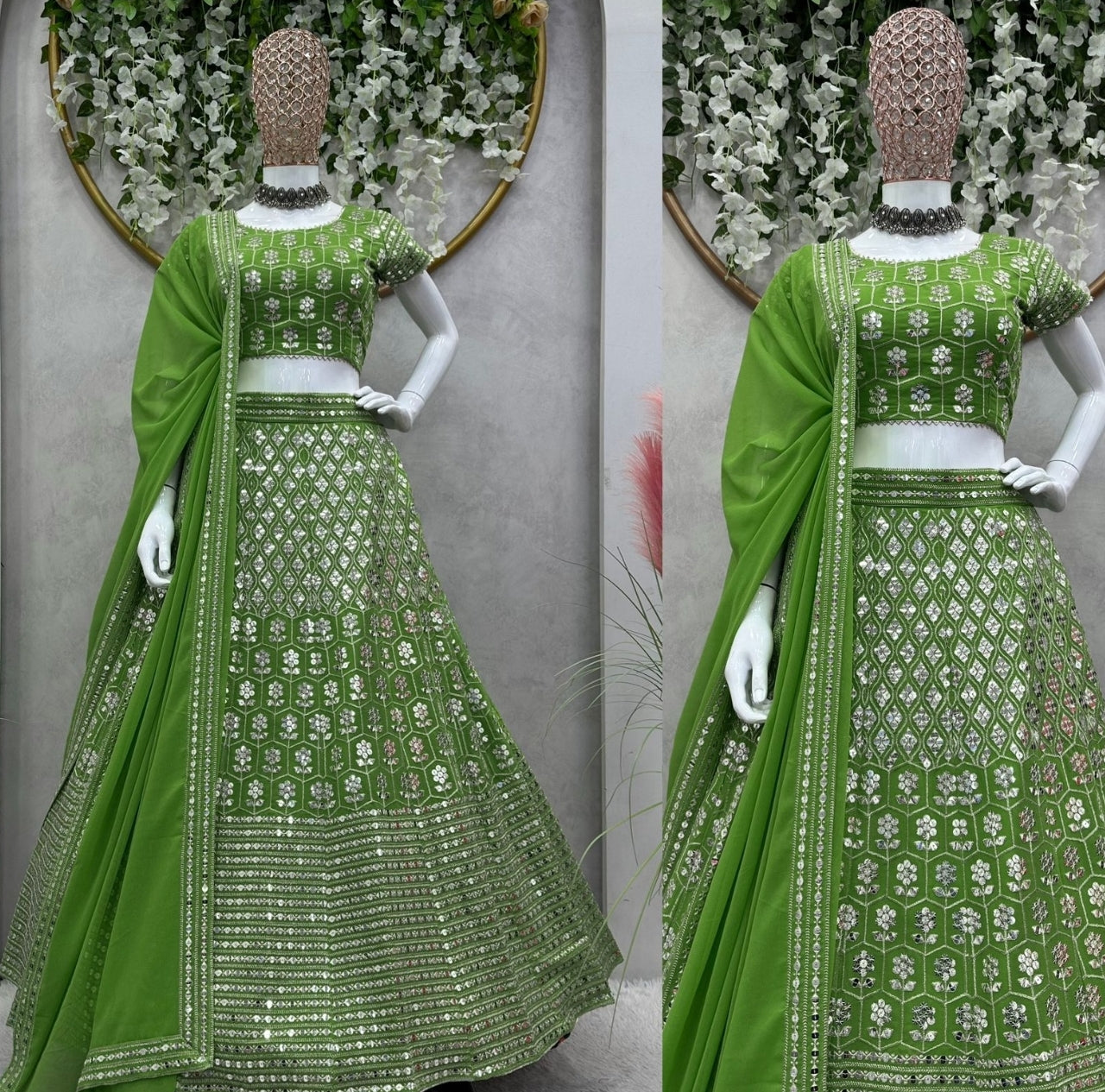 Lahenga Choli - Banglori Silk (Semi - Stitched)