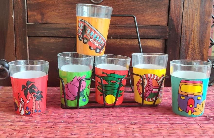 Super Six 5 Cutting Chai Tapri / Tea glasses (set of 6 glasses)