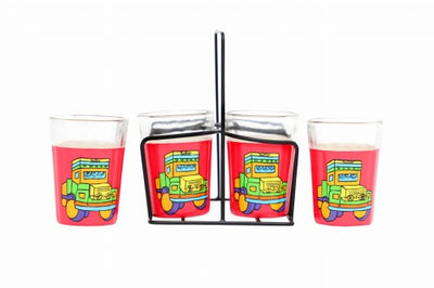 Truck Themed Cutting Chai / Tea Tapri Glasses [set of 2, 4 & 6 glasses]