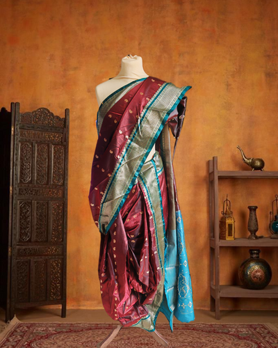 Stitched Nauvari saree - Brahamni style - Hip 60