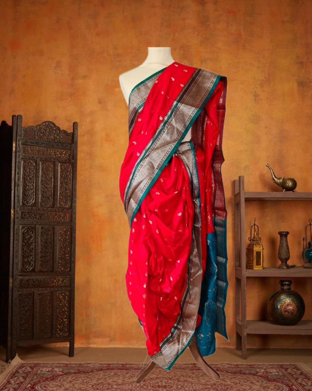 Stitched Nauvari saree - Brahamni style - Hip 60