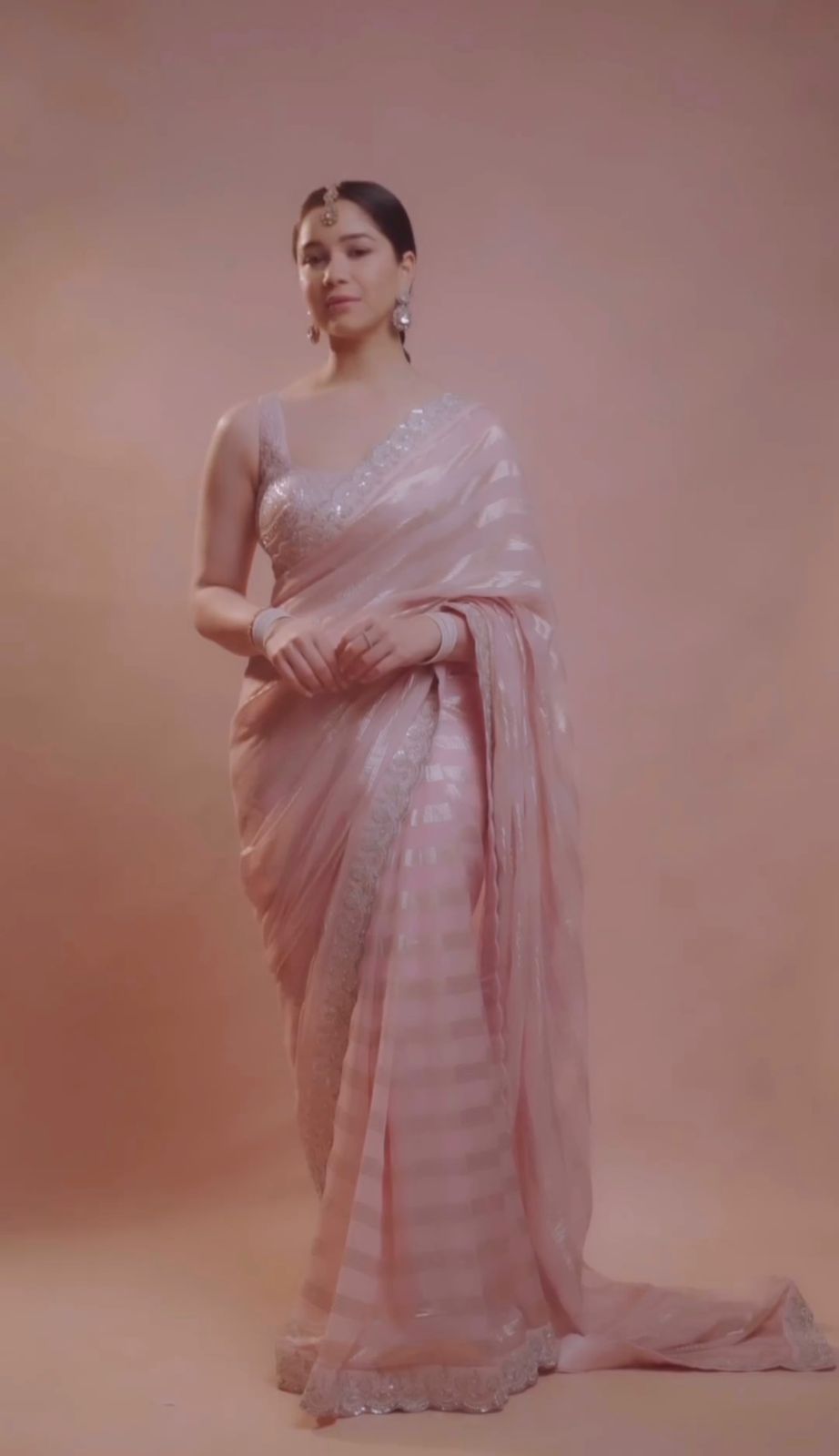 Chiffon with Zari- Ready to wear Saree