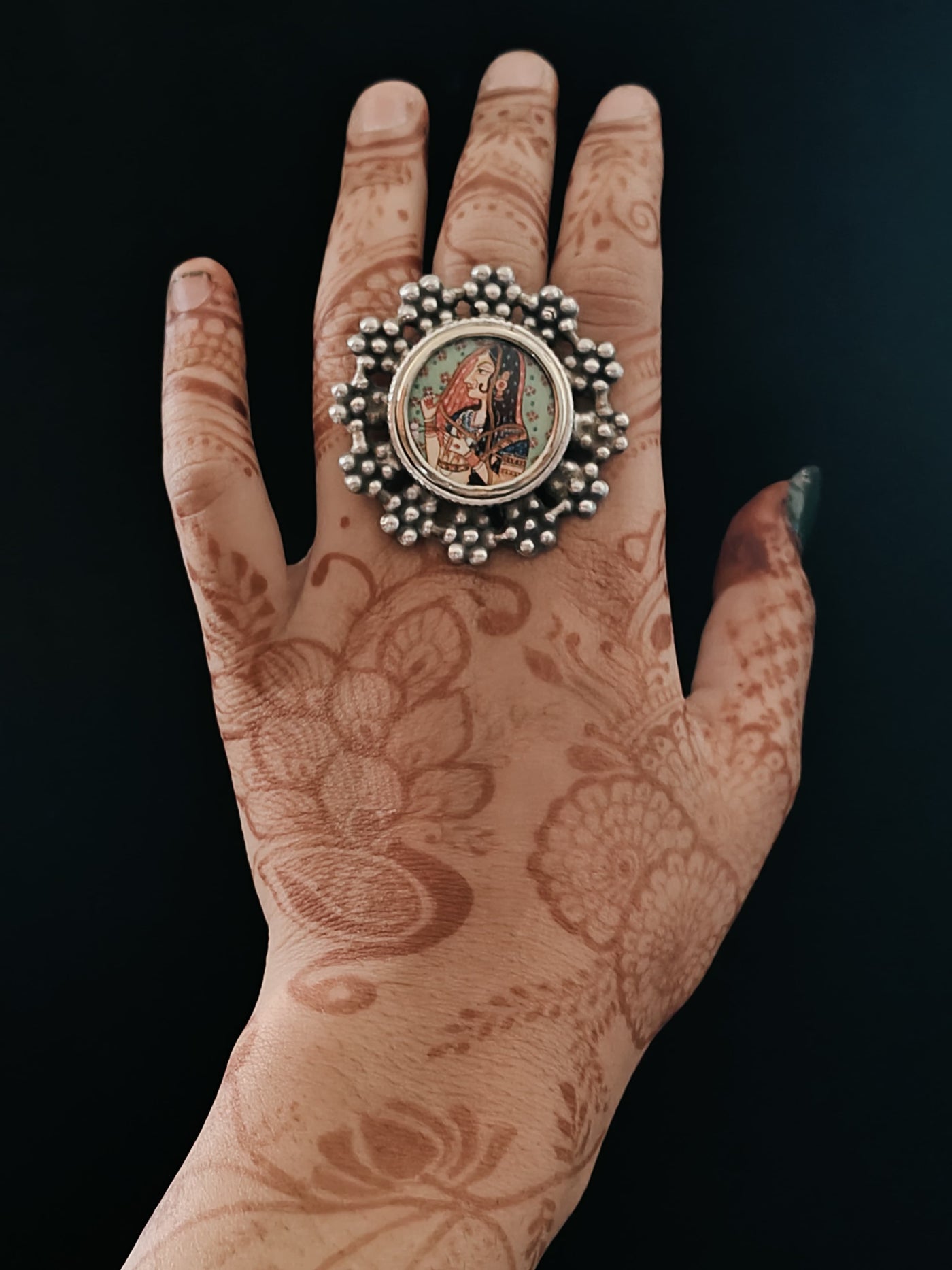 German Silver Classic Motif Rings