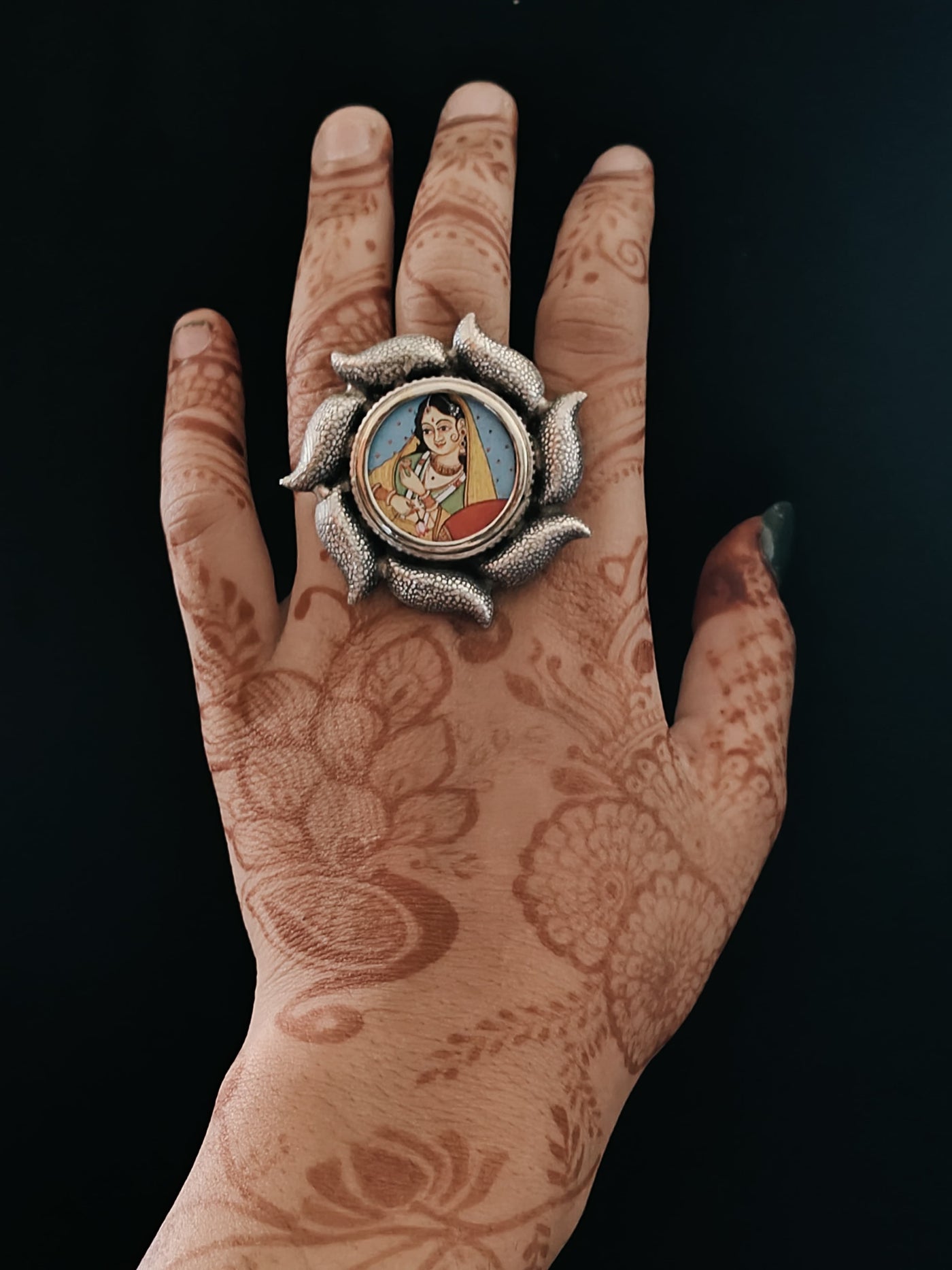 German Silver Classic Motif Rings