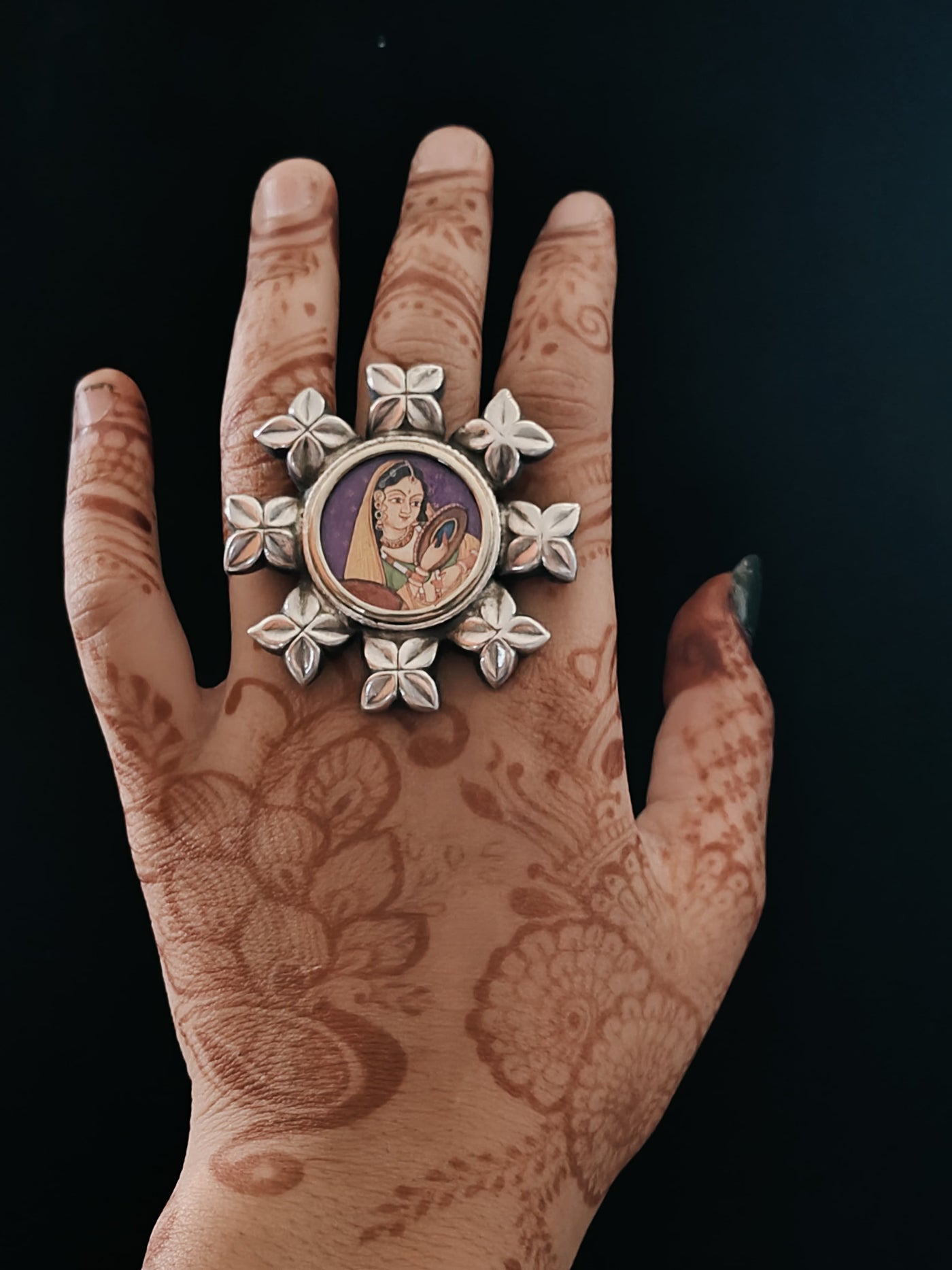 German Silver Classic Motif Rings