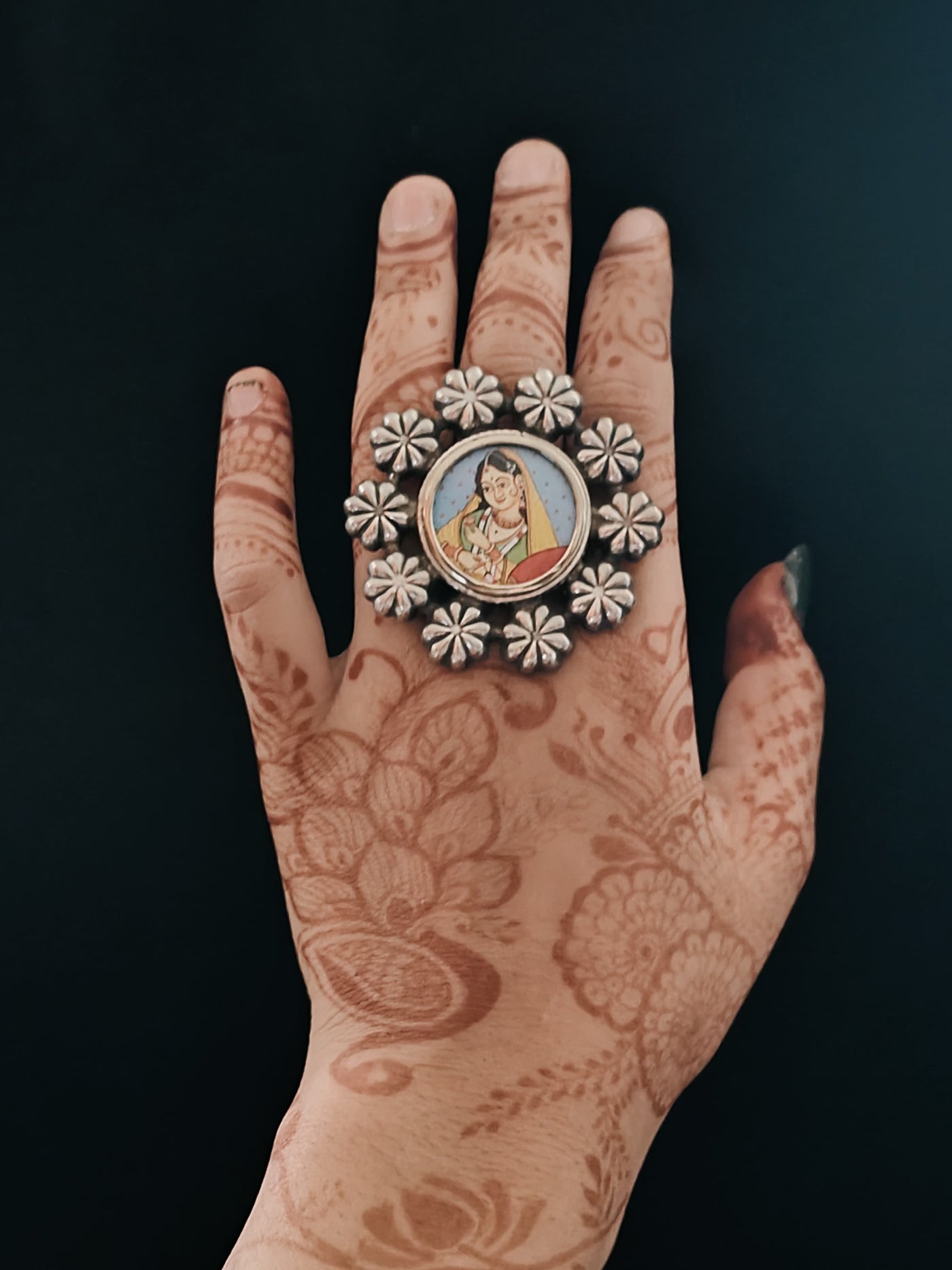 German Silver Classic Motif Rings
