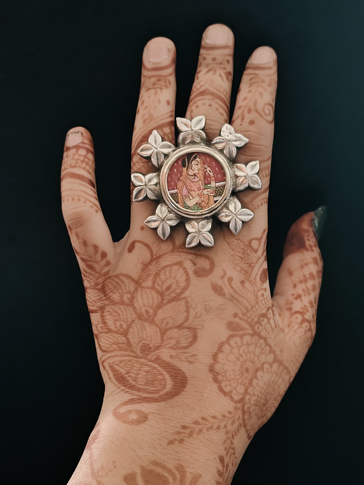 German Silver Classic Motif Rings