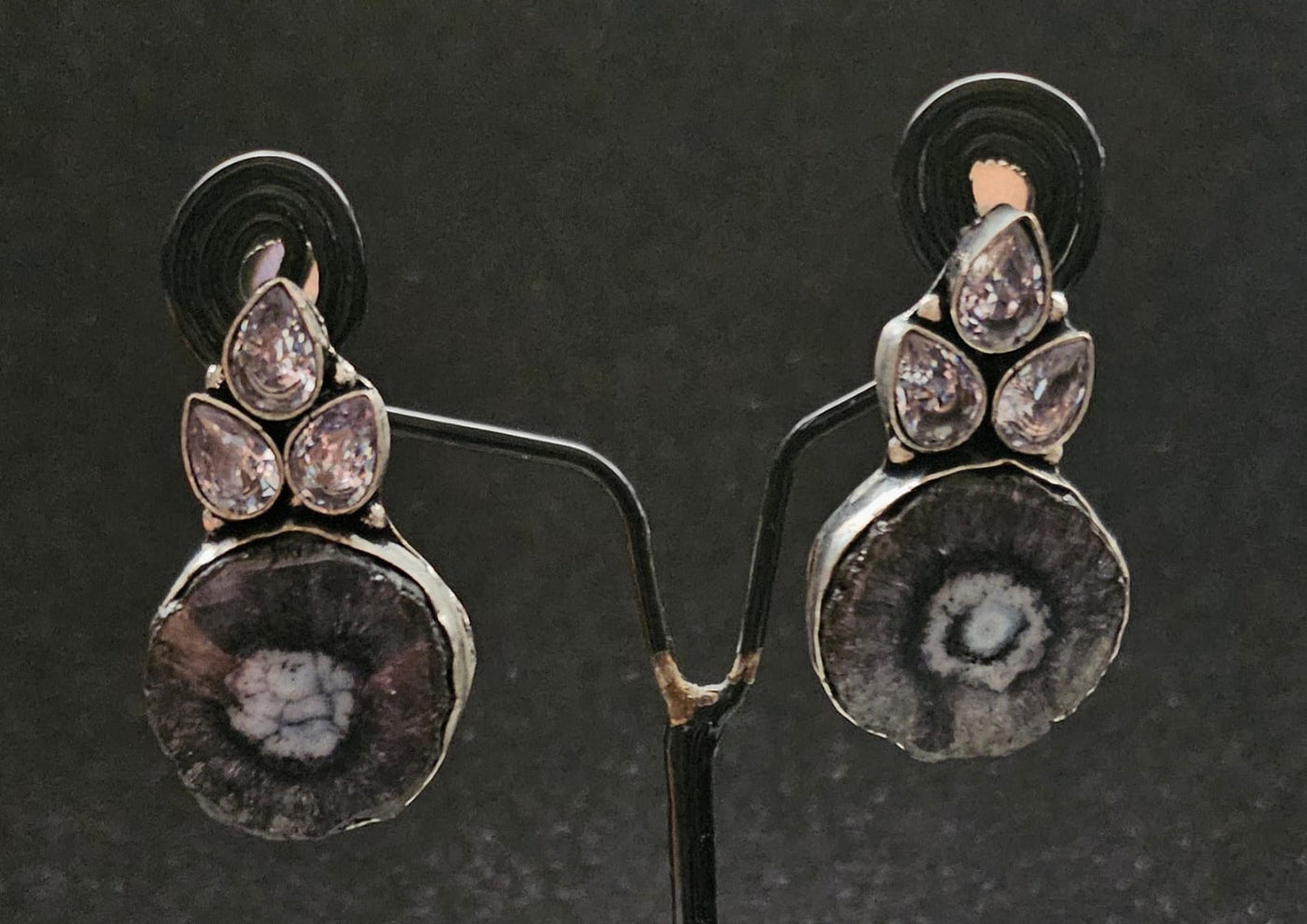 German silver Stone Earring-36