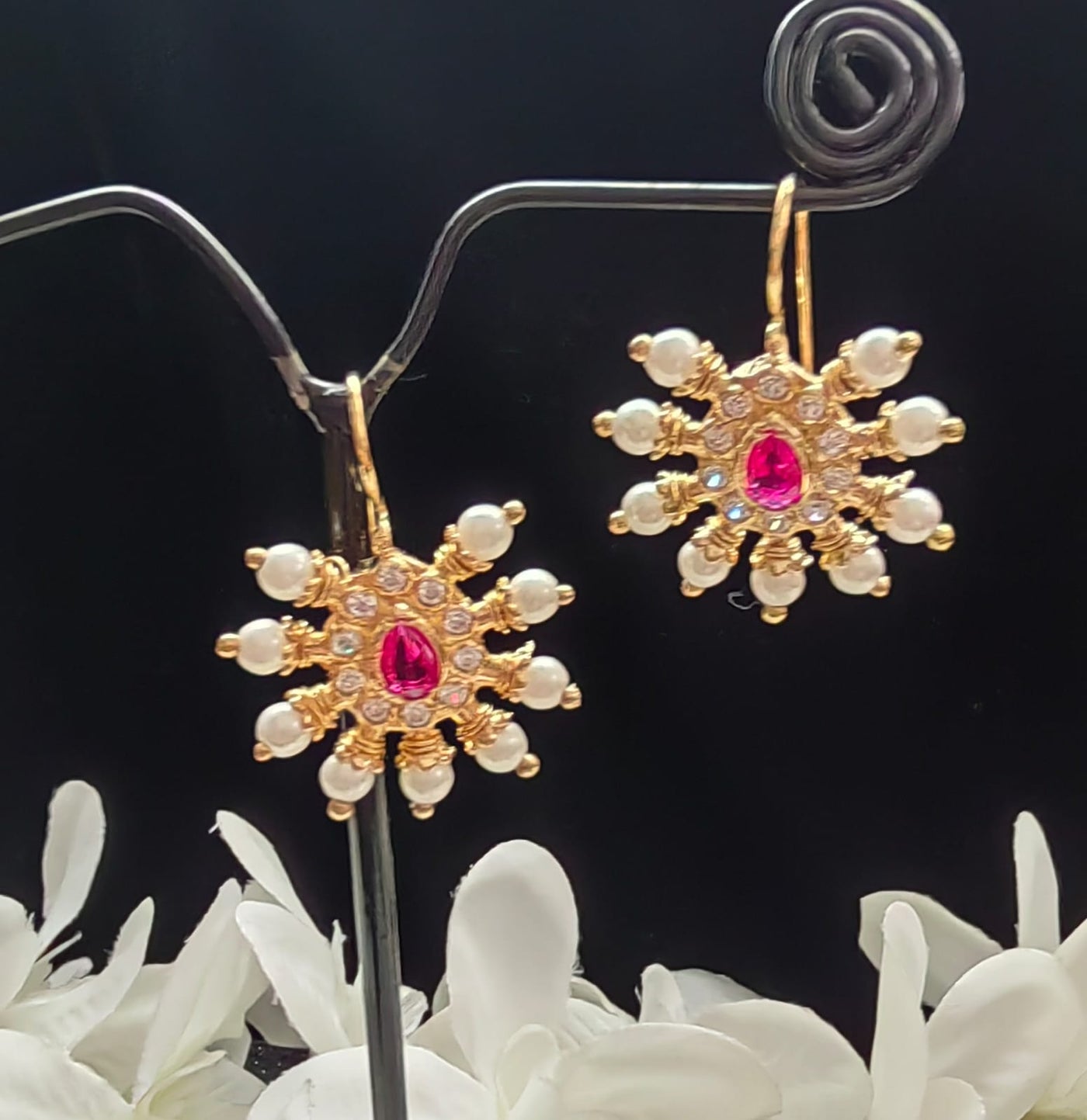 Traditional moti thushi  tops earrings