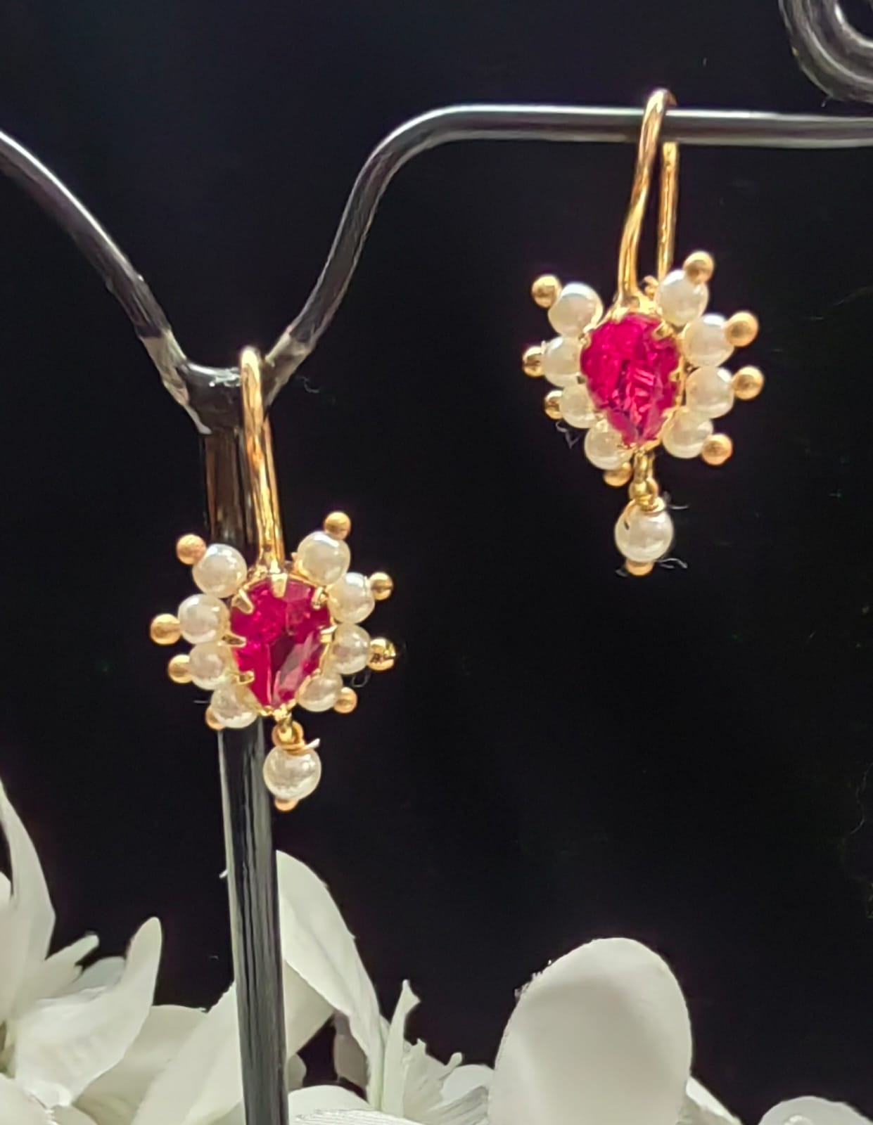 Traditional moti thushi  tops earrings