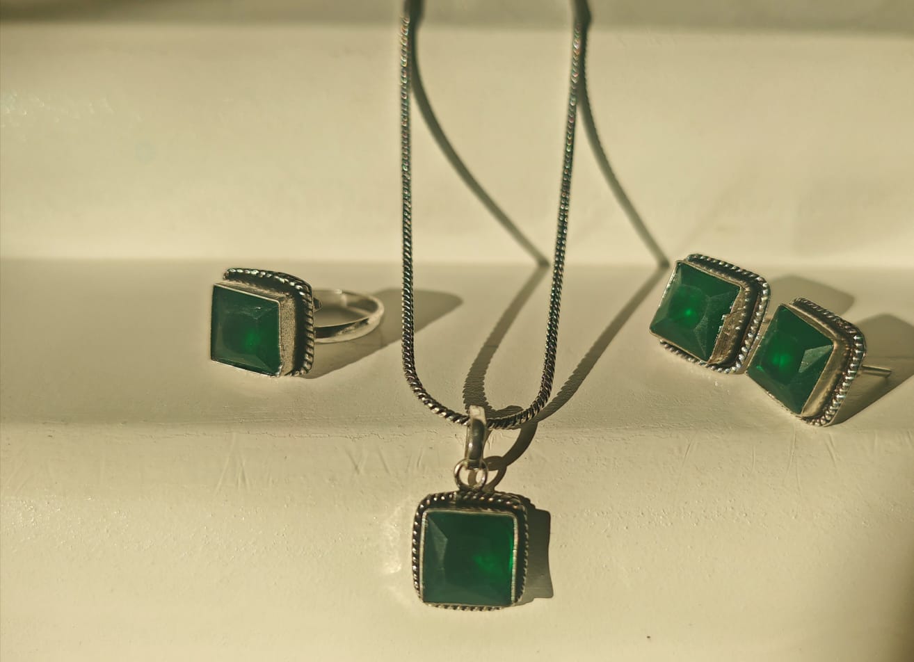 German silver necklace set