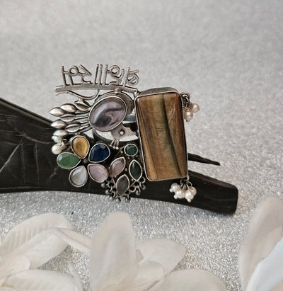 Natural Stones silver replica finger ring