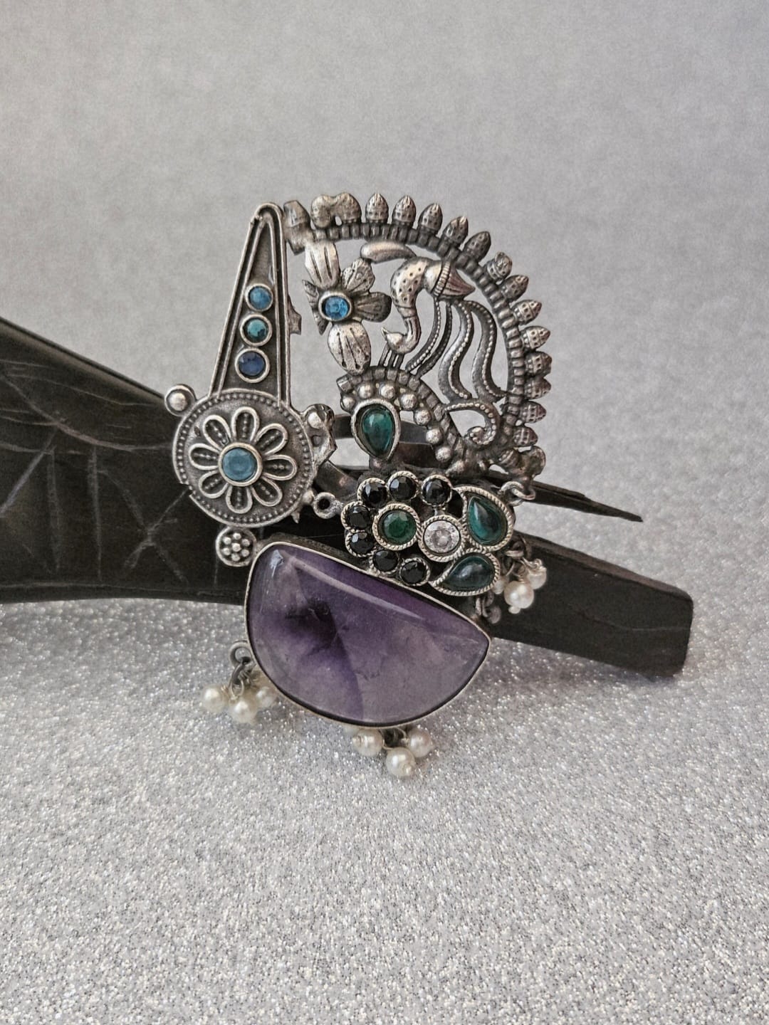 Natural Stones silver replica finger ring