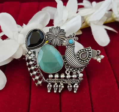 Natural Stones silver replica finger ring