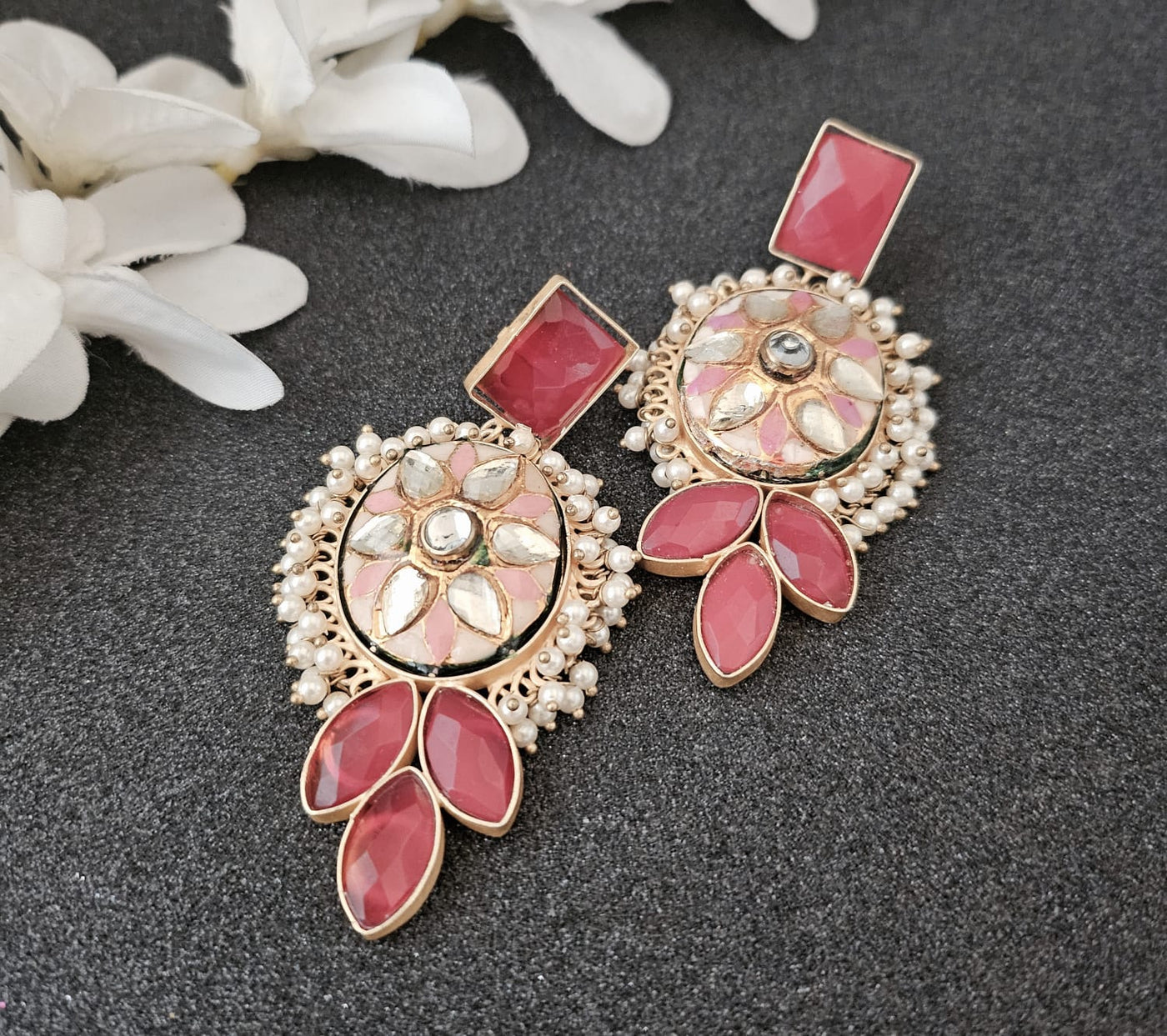 Kundan Long Earrings