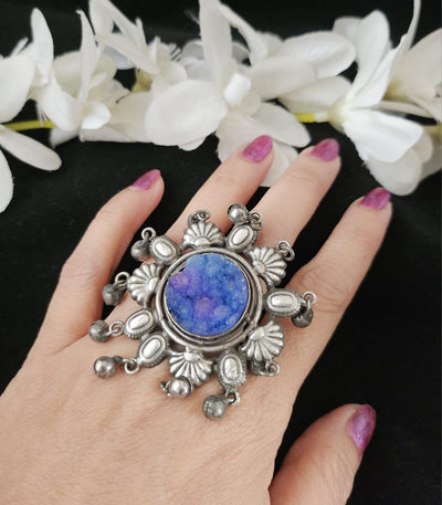 Natural Stones silver replica finger ring