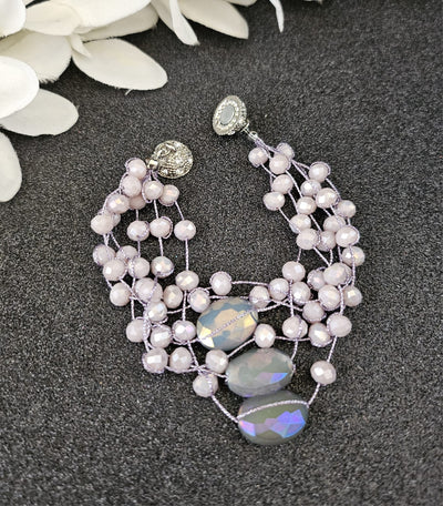 Swarovski  Element crystal with agate stones bracelet
