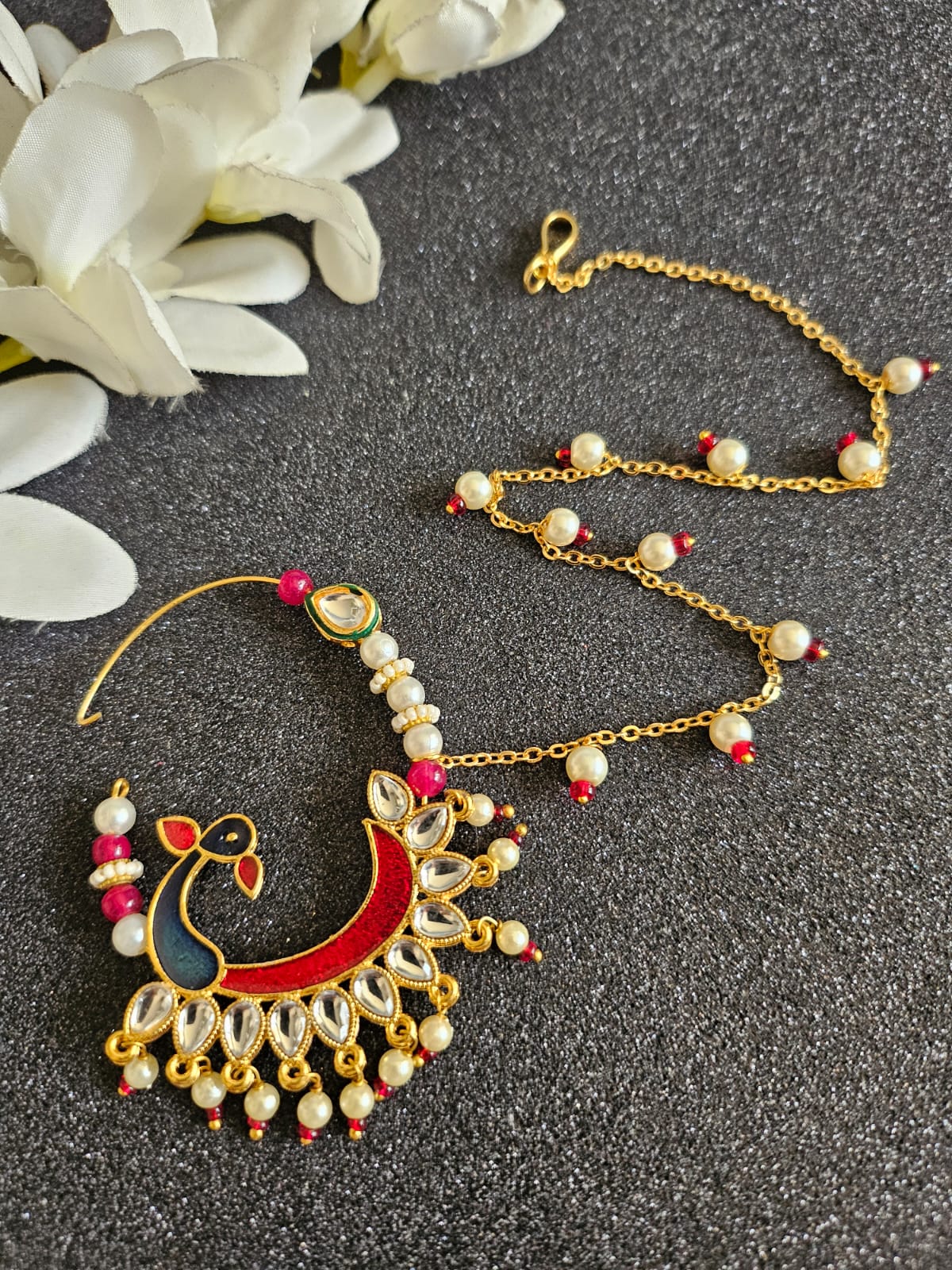 Kundan and Pearl nosering