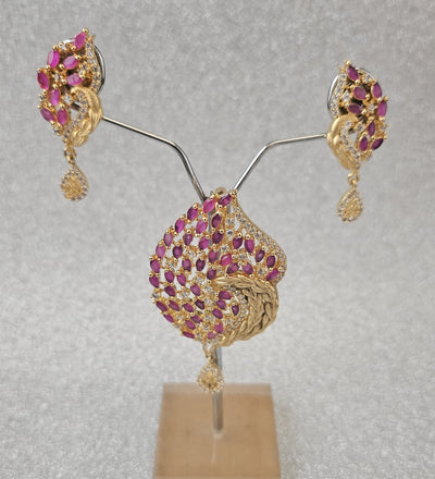 American Diamond Pendant Set