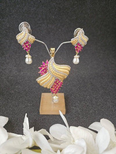 American Diamond Pendant Set